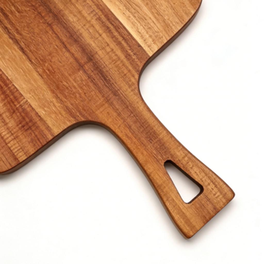 Wood Cutting Board with Handle Charcuterie Board Cheese Bread Vegetables Fruits Serving Board for Kitchen 46x26x1.5cm