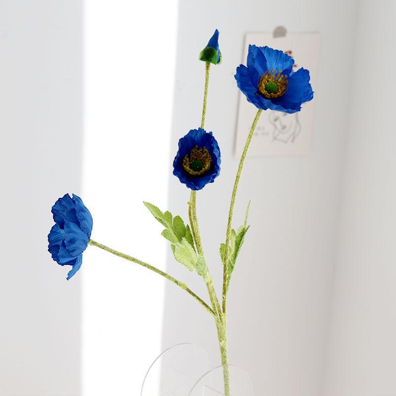 High-End Realistic Poppy Silk Flowers for Wedding and Home Decoration