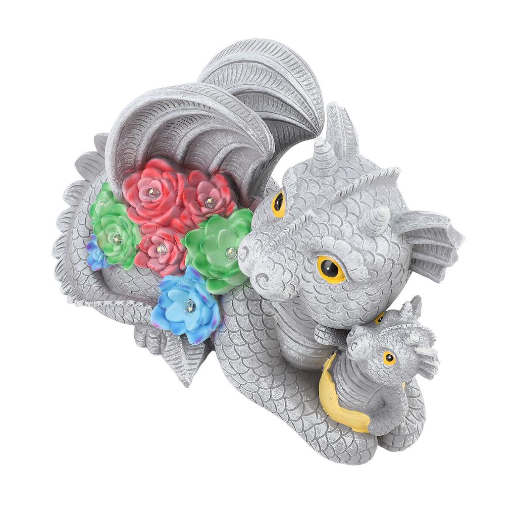 Садова статуя динозавра, Сонячна статуя матері та сина для вуличної прикраси, Скульптура динозавра з смоли для прикраси саду