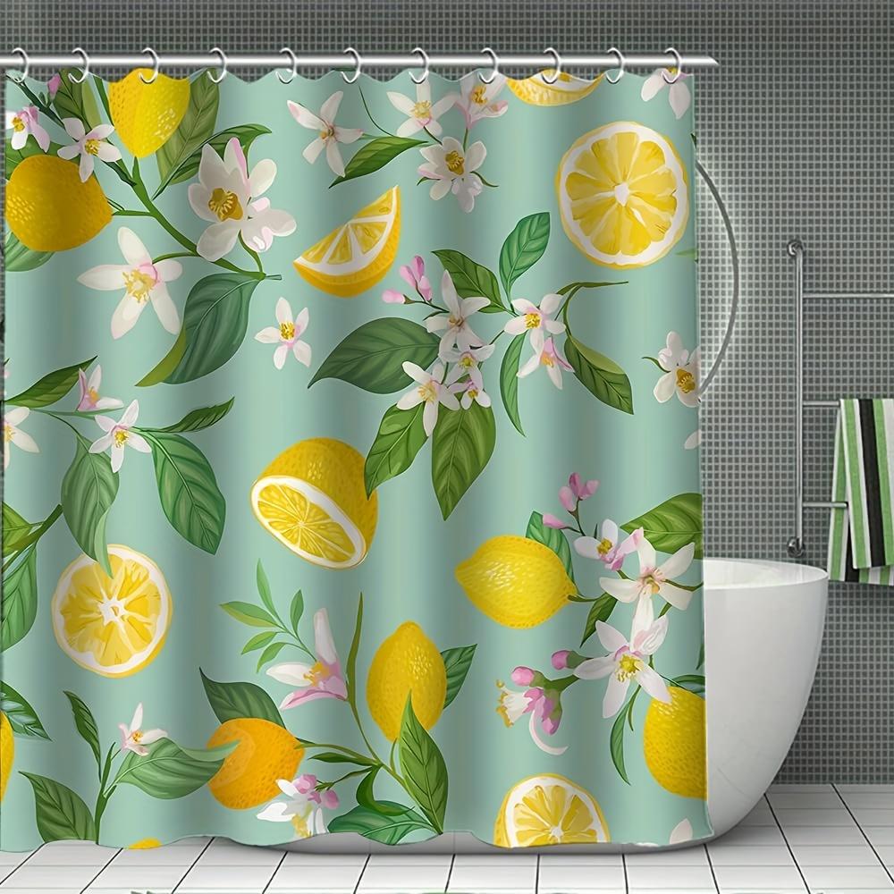 A Lemon Bliss Shower Curtain: Bring a Burst of Sunshine to Your Bathroom with This Vibrant Design Featuring Juicy Lemons