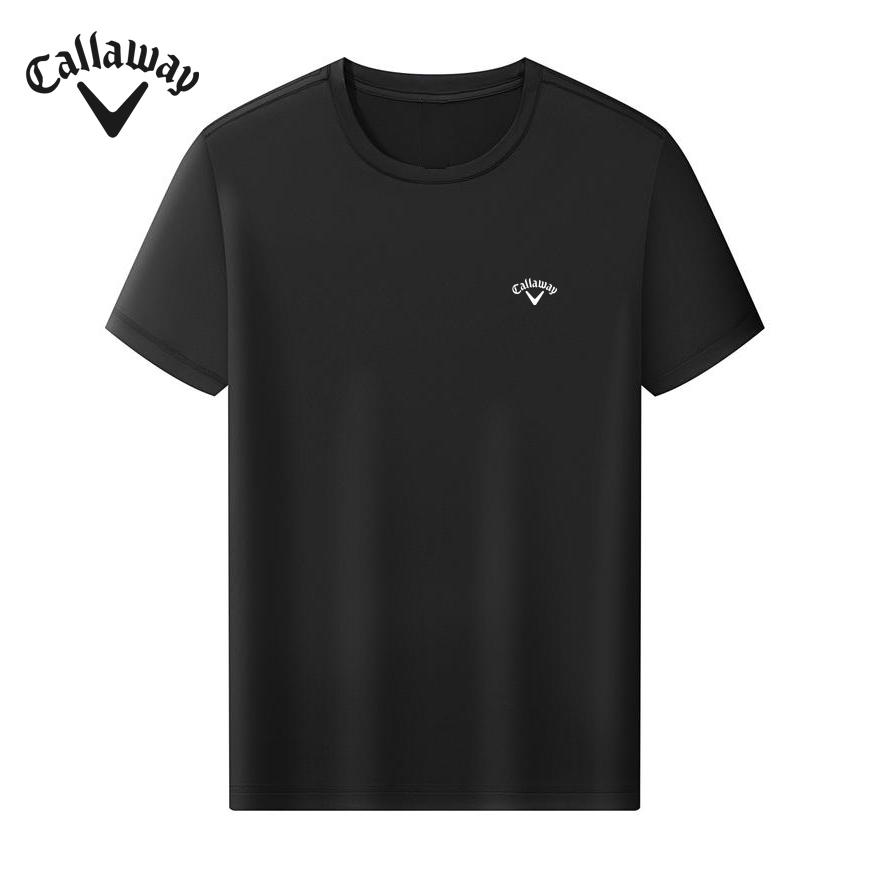 Callaway 2025 Summer Embroidery High-quality Golf Casual Sports Style Solid Color Round Neck Short Sleeved T-shirt