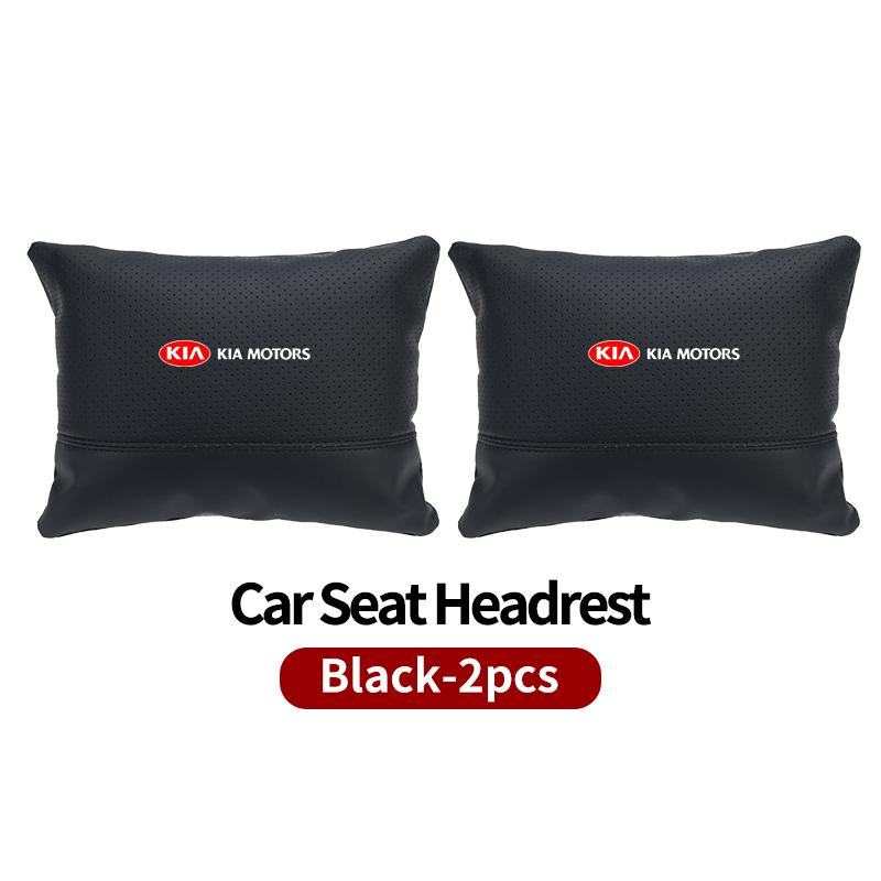 BBEI1 Car Logo Headrest Neck Support Seat Adjustable Neck Pillow Interior Accessories For KIA Cerato Soul Venga Forte Spectra Sedona