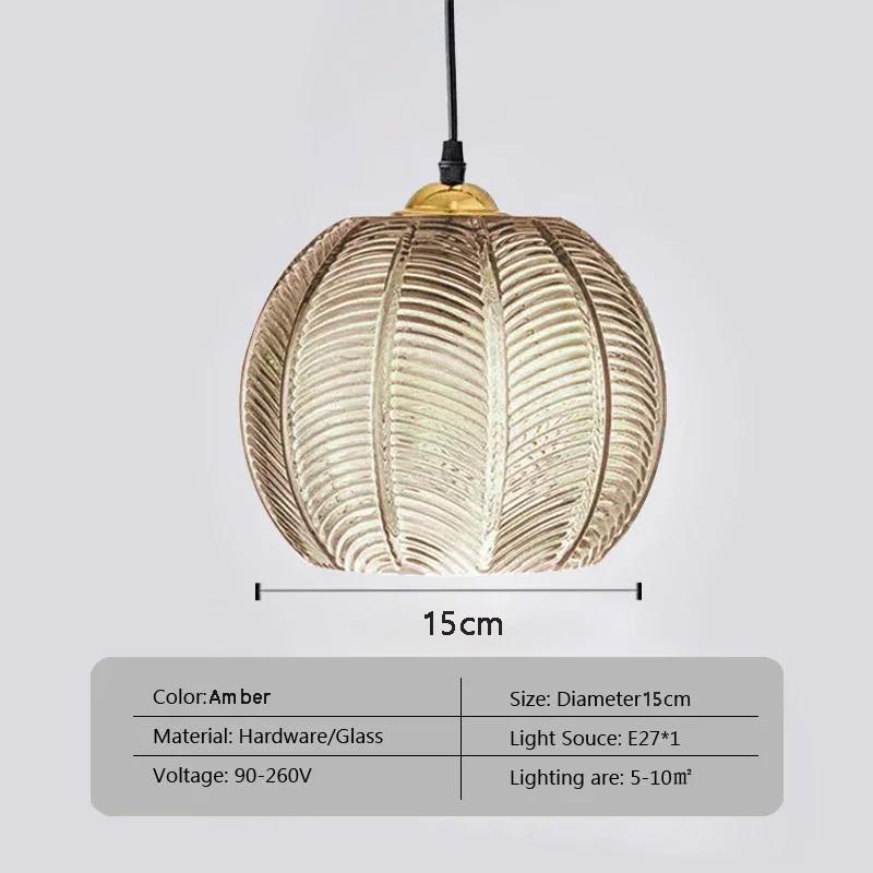 Modern Glass Pendant Light Green Leaf Pattern Lighting For Living Room Dining Room Hotel Study Bedroom Indoor Decorative Fixture