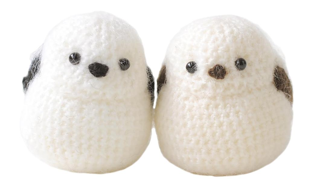 Hamanaka Amigurumi Japanese Tit with Hamanaka Makes two size approximately wide x 6cm Kit Long-tailed (Made Mohair) - figures, 4.5cm high,