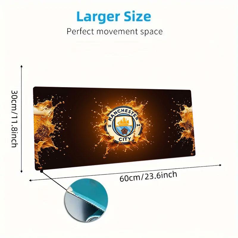 Manchester City F Large Size Mouse Pad Large Gaming Table Cushion Non-slip Laptop Tablet Big Mousepad XXL Mat Mini PC Playmat With Lock edge