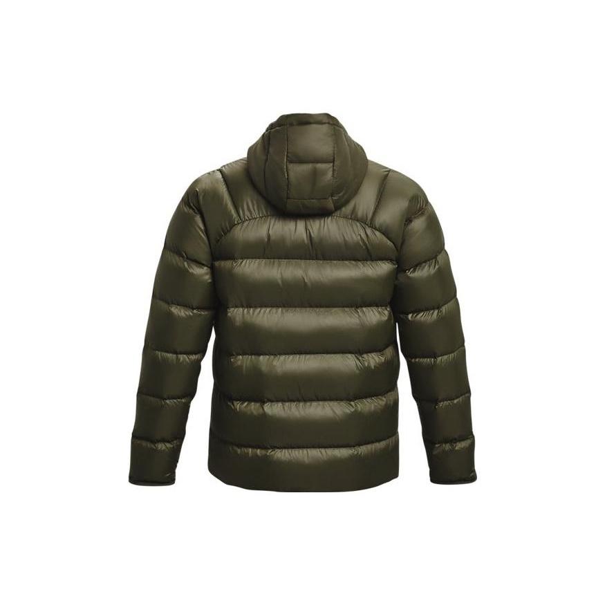 Under Armour Down Jackets Men's Green Hooded Non Detachable Moderate Quilted Down Jacket Unisex 1372651-390