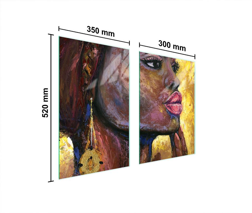 GLAS-SCHUTZPLATTE FÜR DIE KÜCHE 65x52 FRAU