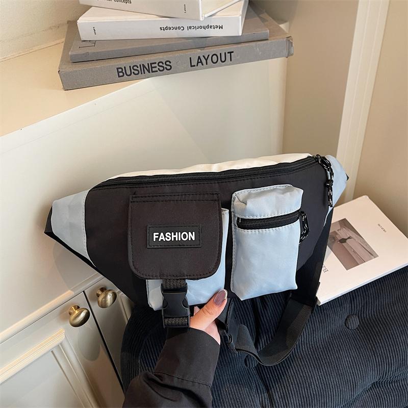 Sport Chest Bag Contrast Shoulder Bag Commuter Crossbody Bag