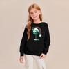 Kids' Fashion Loose-Fit Casual Long-Sleeve Christmas Print Oversized Crewneck Sweatshirt