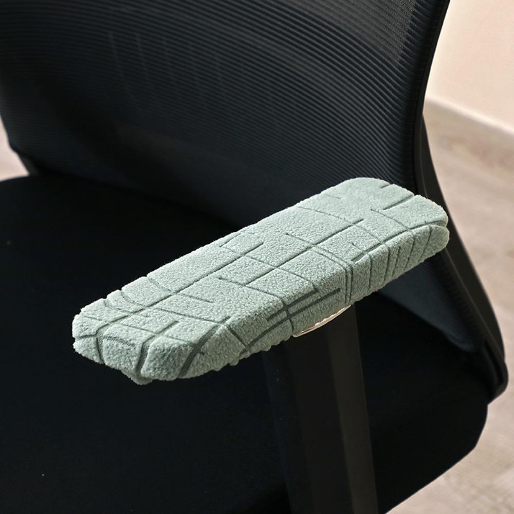 Solid Color Chair Arm Slipcovers Jacquard Arm Rest Covers Office Computer Chair зелёный