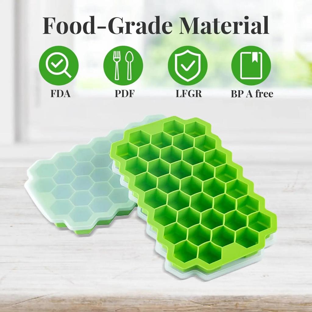 Ice Cube Tray Silicone Mould 37 Cellular Silicone Ice Cubes Hexagonal Molds DIY Kitchen Honeycomb Ice Cubes Molds