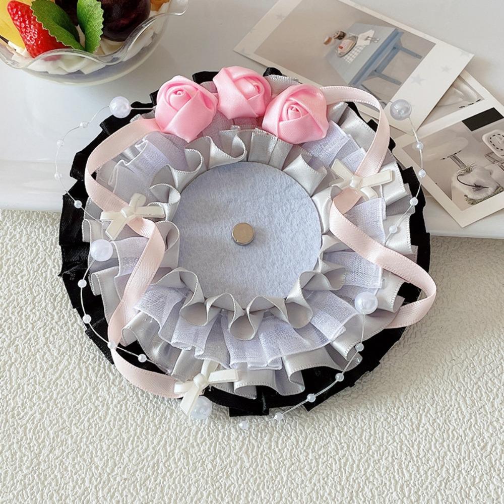 Lace Magnetic Anime Badge Holder Rose Ornate Ribbon Badge Flower  Ita Bag Accessories