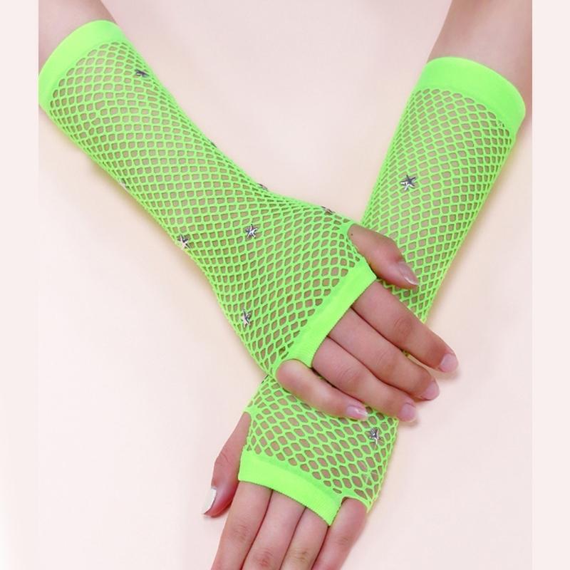 Fishnet Gloves for Women and Girls In Theme Party Comfortable To Wear Elastic Nightclub Fishnet Gloves Hollow