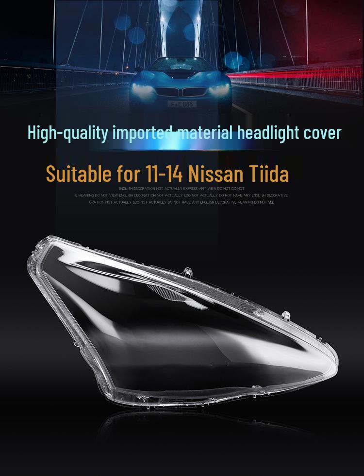 Clear Headlight Cover for 2011-2014 Tiida: New Transparent Lampshade & Glass Shell Replacement