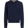 Cable Knit Crew Neck Sweater Women Sweater WW0WW47644-C1G