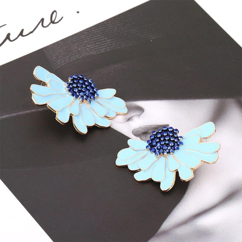 Orecchini A Bottone Grandi A Forma Di Fiore – Esagerati Floreali Vintage Y2K – Leggeri In Metallo – Gioielli Alla Moda Per Donne, Regalo Natale