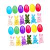 Filled Easter Eggs with Plushie Bunny Decoration DIY Bright Colors Basket Stuffers Fillers for Friends Celebration