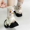 Couple Socks Cute Creative Mid-tube Four-season Socks 3D Cartoon Cat Ding Versatile Ladies Suede Socks