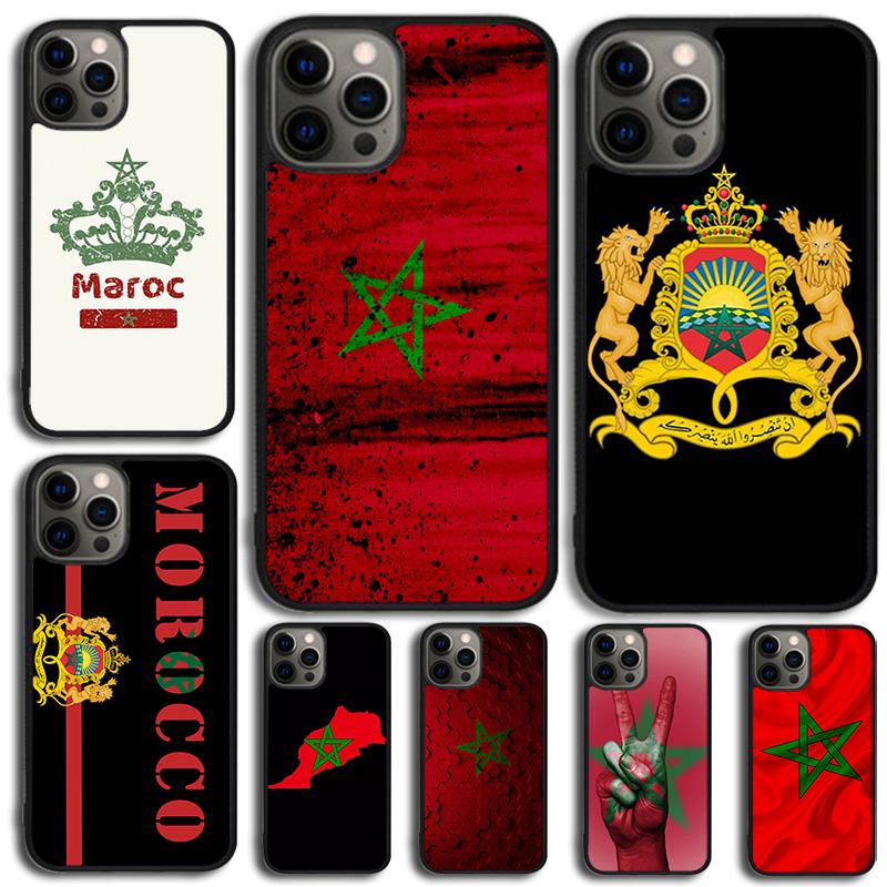 Morocco Flag Coat Of Arms Phone Case For iPhone 17 Air 16 15 14 13 12 Pro Max Plus Max Cover Shell coque