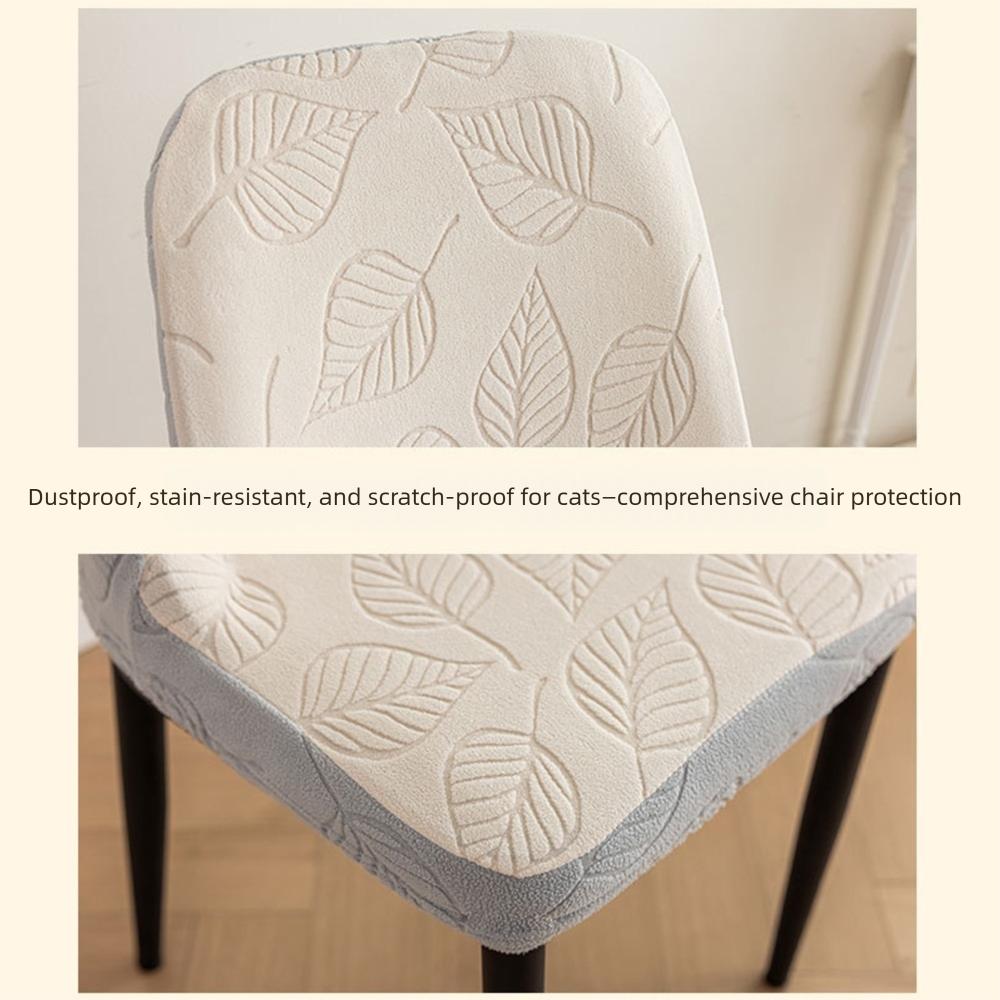 Simple Elastic Chair Cover Arc Jacquard Dining Chair Protector Cover Dustproof Cover Hotel