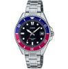 Casio Dive Watch Black One Bracelet Men's - MDV-10-1A2VDF Dial, Pink/Navy Blue/Silver, Size,