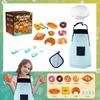 Cooking Kids Apron Set With Cutting Toys For Pretend Baking Activities Gift