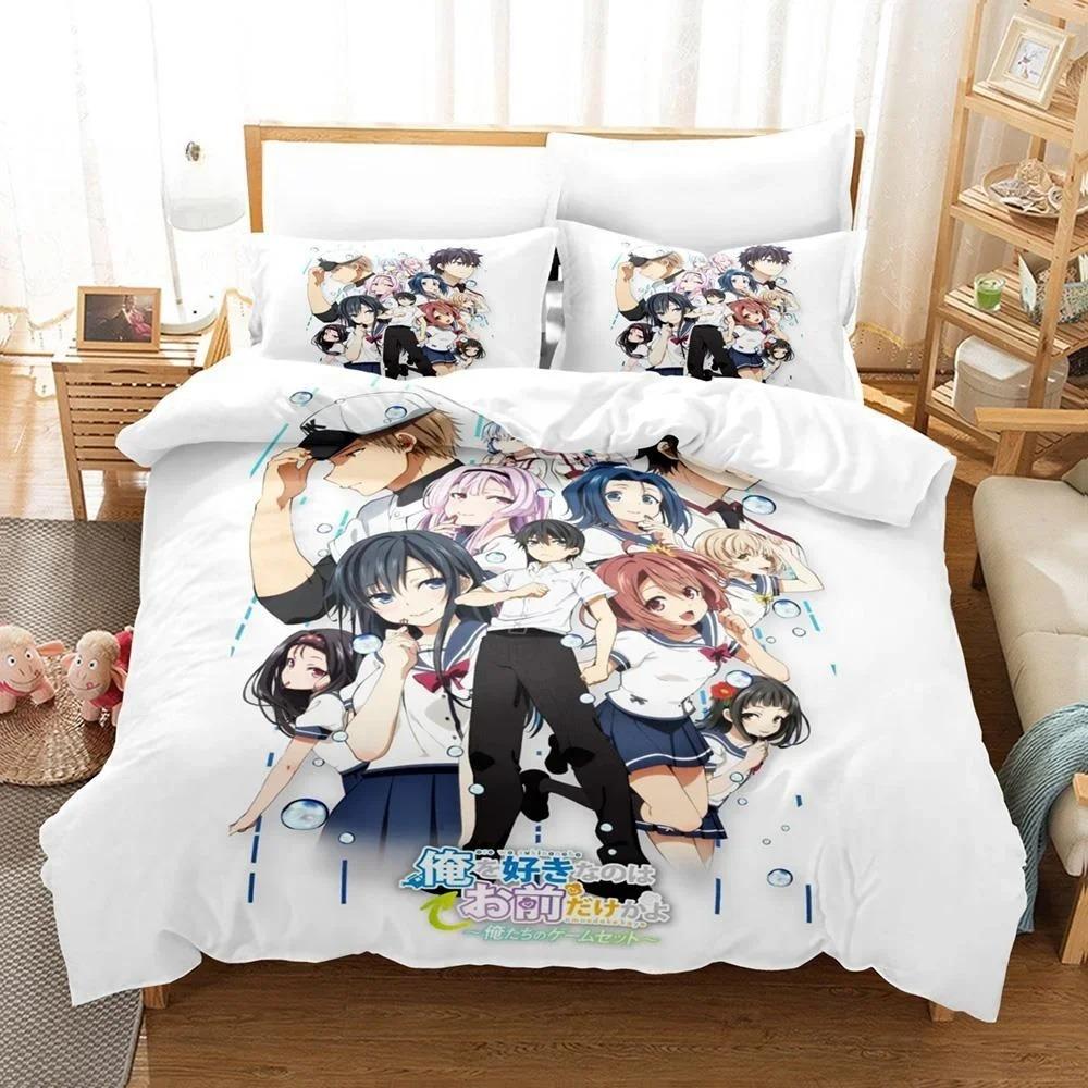 Anime Ore O Suki Nano Wa Omae Dake Kayo Bedding Set Single Twin Full Queen King Size Bed Set Adult Kid Bedroom Duvetcover Sets