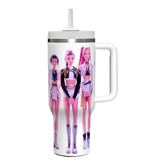 Edelstahlbecher mit Henkel Isolierter Autobecher 40oz Großes Fassungsvermögen Wasserflasche Thermobecher für Reisen Weihnachtsgeschenk für Freunde Familie