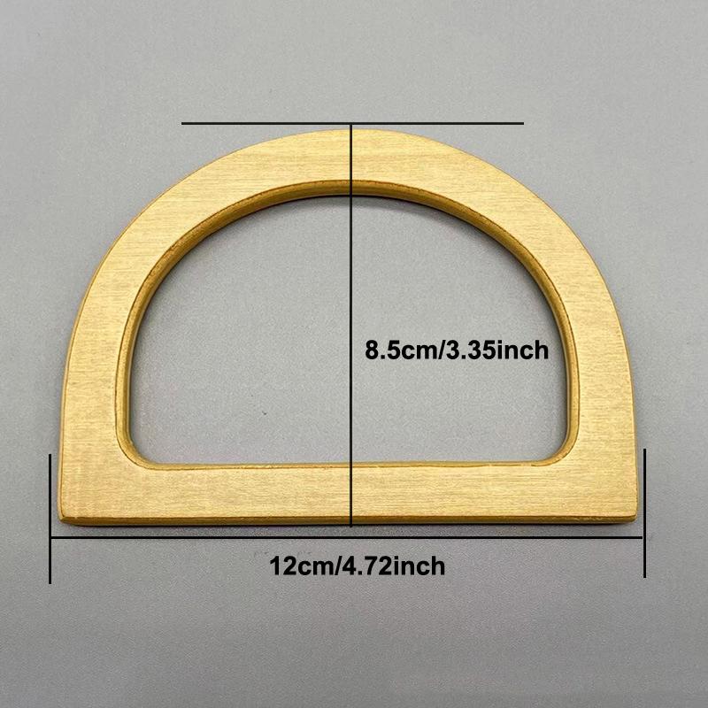Eco-Friendly Natural Wood D-Shaped Bag Handle 1Pcs Half Circle Replacement for Crochet Shoulder Bag DIY Sewing Project
