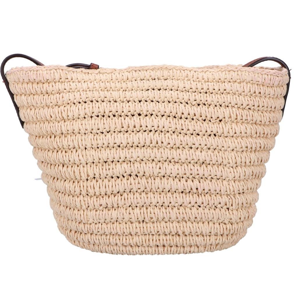 Ralph Lauren [Beautiful Condition] Leather X Straw Shoulder Bag Natural brownUsed