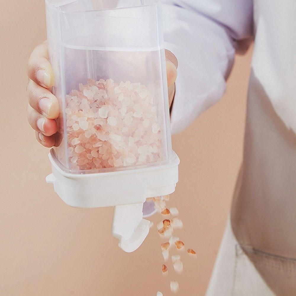 Odolná plastová kořenka průhledná s dvojitým víčkem dózy na koření solnička na dávkování bylinek prášků soli pepře