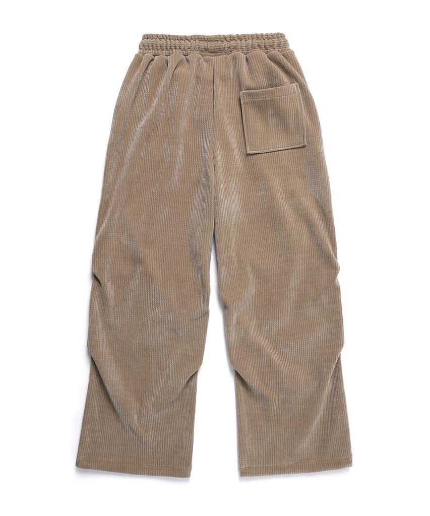 ODDBALLS CLUB Corduroy Jacquard Pintuck Balloon Pants Beige