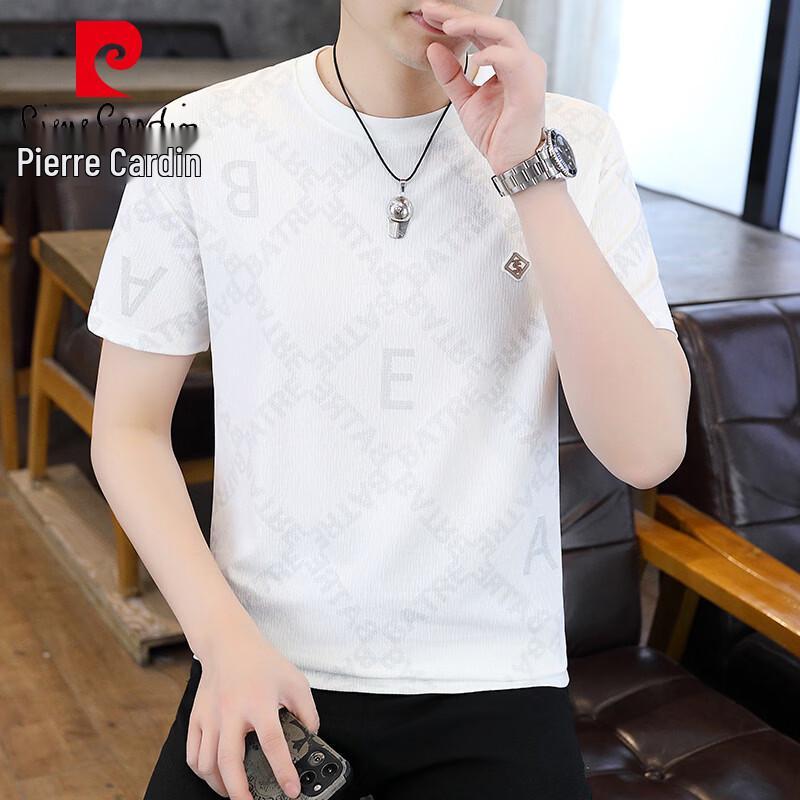 Pierre Cardin Men s Summer Jacquard Crew Neck T-Shirt L
