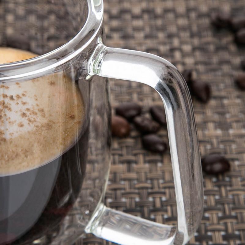 250ml Heat-resistant Double Wall Glass Coffee Mugs With Handle Lemon Tea Milk Cup Water Mug Copo Caneca Criativa