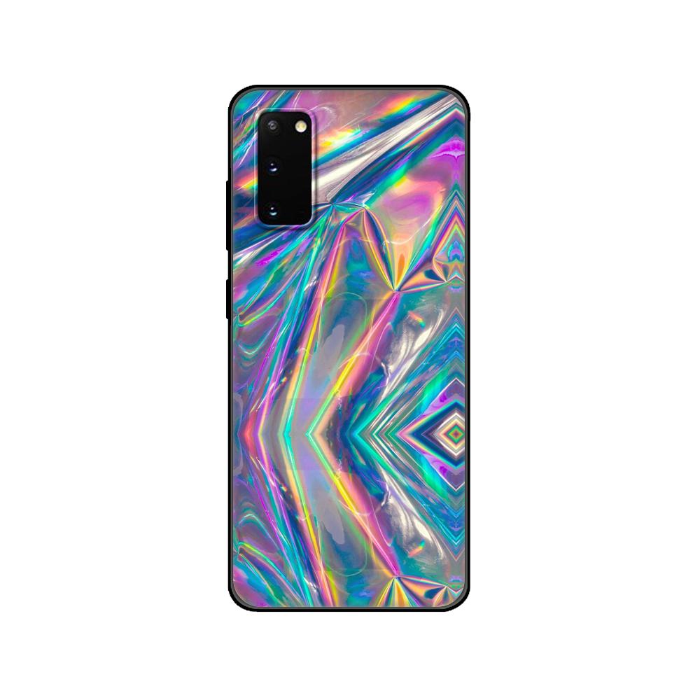 Černé TPU pouzdro Pro Samsung galaxy S20 /S20 PLUS/S20 ultra/S20+ /S20FE zadní kryt Holografické Duhové