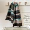 Colorful Neck Protection Knitted Scarf Stripe Cape Wraps Women Fashion Woolen Shawl