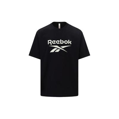 Reebok Logo Print Sportlich Lässig Kurzarm T-Shirt Unisex Oberteile Schwarz 24SRM409UGH0