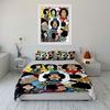 Cartoon Girl Pattern Collage Bedding Duvet Cover Set Duvet Cover Pillowcases  (1*Duvet Cover 2*Pillowcases, without duvet insert)