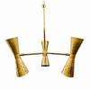 Mid Century Brass 3-Arm, 6-Light Stilnovo Style Sputnik Italian Chandelier - Handmade Vintage Ceiling Light Fixture