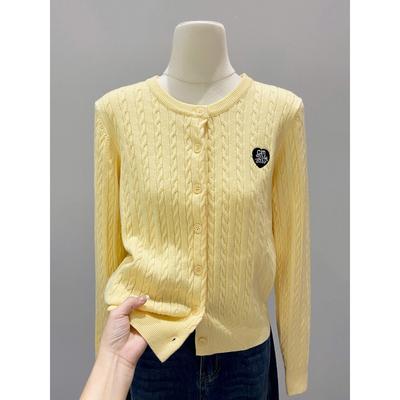 Twist Texture Knitted Cardigan Jacket Women's Single-breasted Top Spring and Autumn Casual Age-reducing Long-sleeved Soft Waxy Sweater
