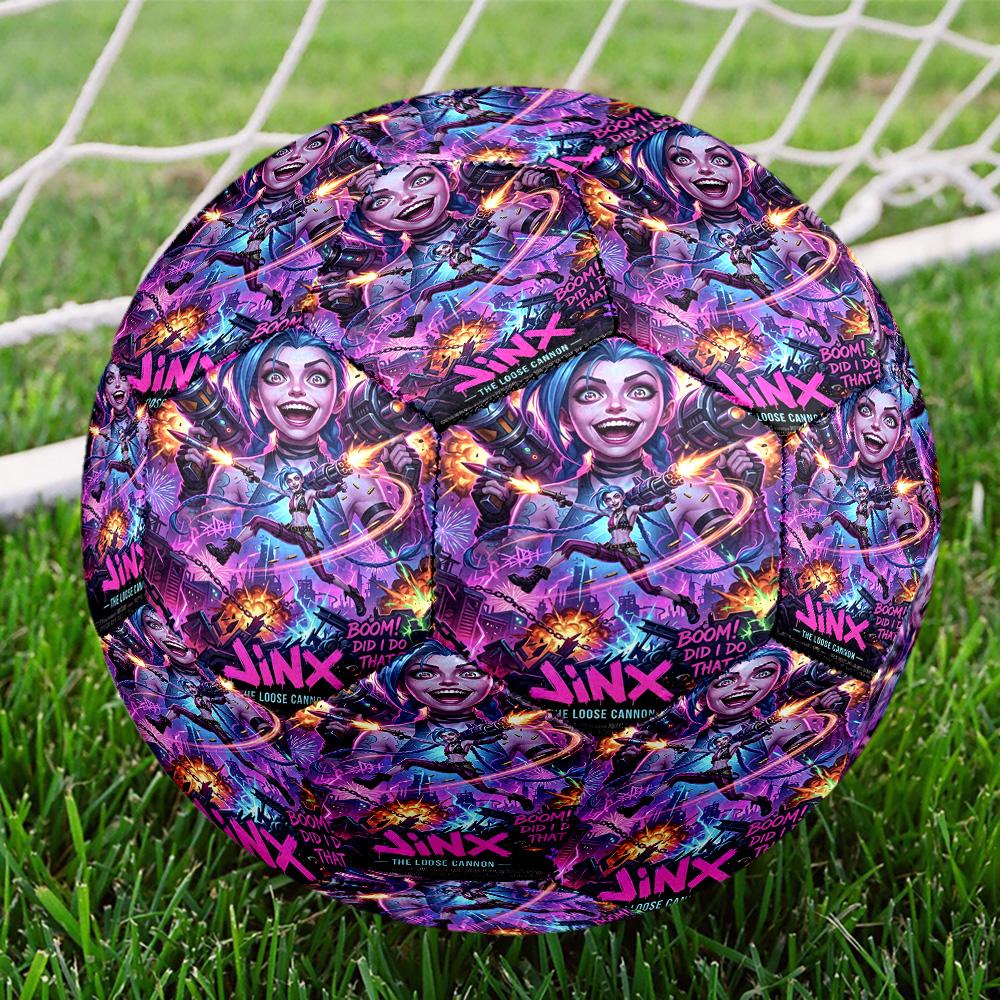 Jinx Print Size 5 Soccer Ball, Standard Match Football for Sports Game and Team Practice, Ideal Gift for Soccer Fans