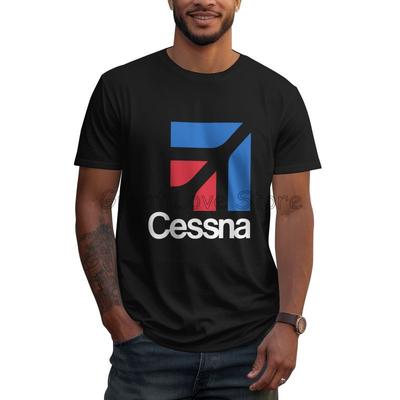 Cessna Logo Print Black Graphic T Shirts Summer Men White Cotton Clothing Streetwear Oversized Tees Tops S6XL