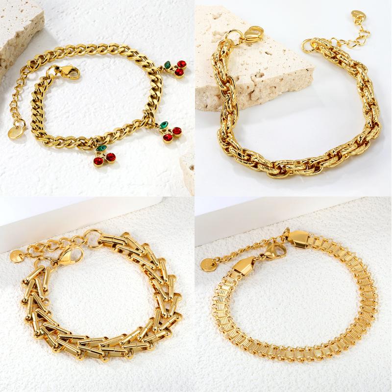 Rose Gold Cherry Bracelet Elegant Hand Jewelry For Women Simple Fashion Delicate Accessory