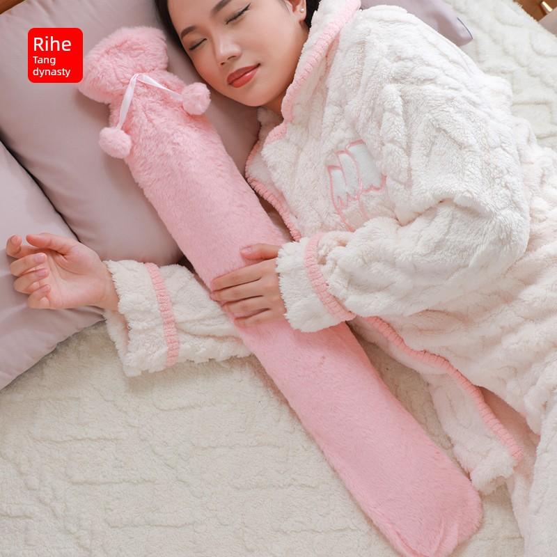 Extra-Long Hot Water Bottle for Bed, Large Size, Plush, Water-Filled, Warm Water Bag for Winter, Warms Hands and Feet, Bed Warming Magic Tool