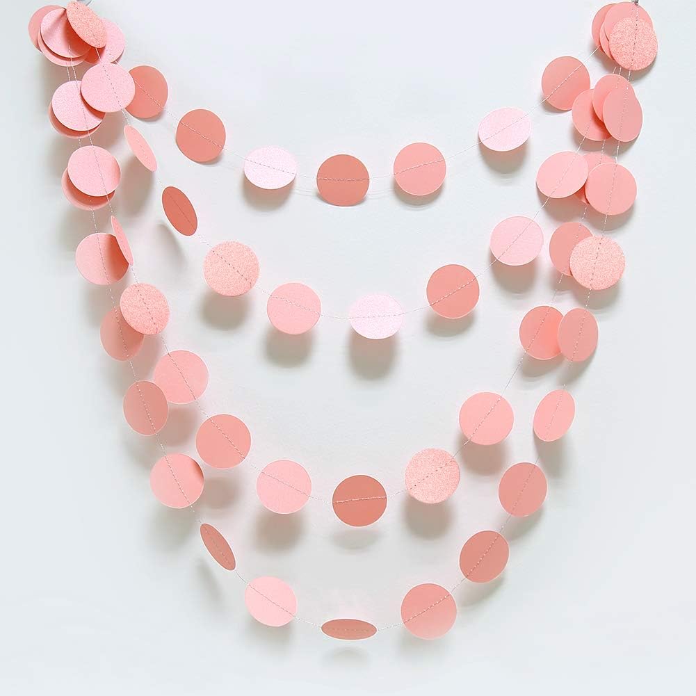 Cheerland Circle Dots Garland for Wedding Party Decorations Winter Wonderland Hanging Circle Streamers Dot Backdrop Backdrop Banner Decor for Bday