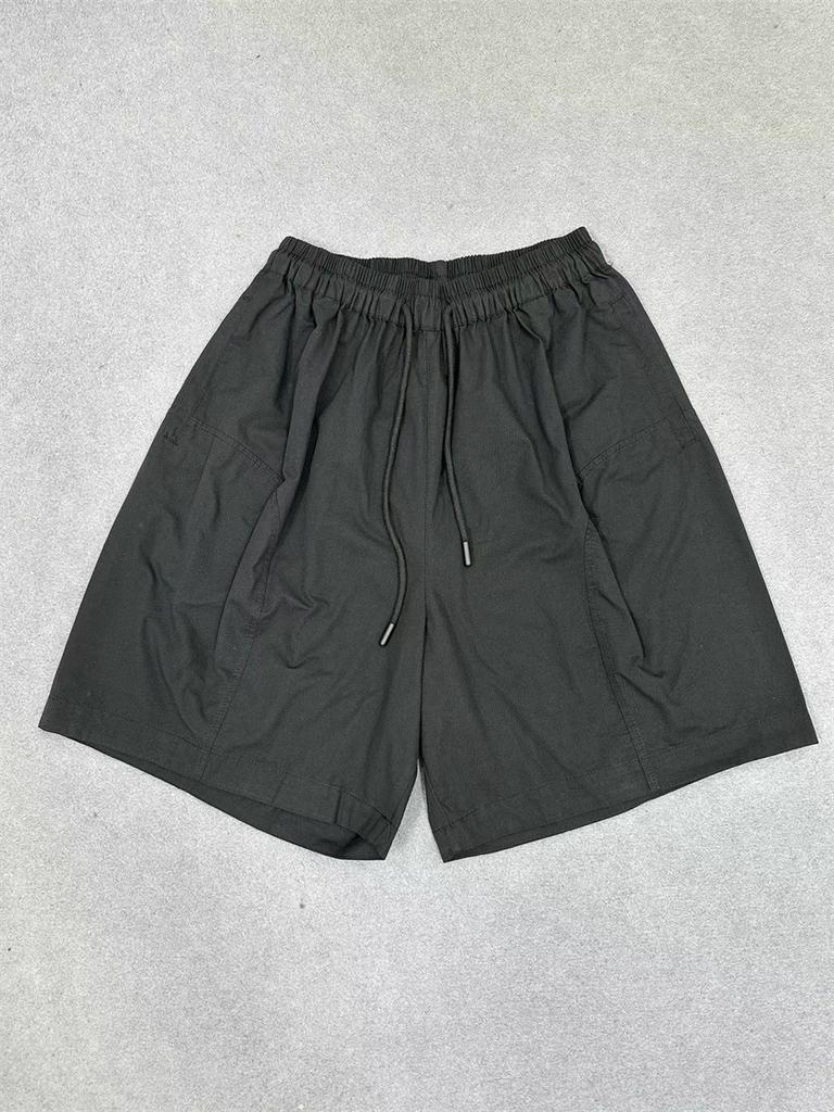 Johnature Japonské šortky se stahovací šňůrkou s vysokým pasem Dámské Letní Volné Ležérní Široké Pětipokladové Kapsáčové Kalhoty