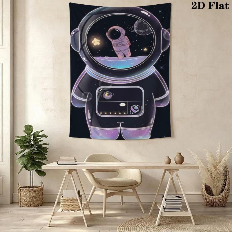 Cute Astronaut Pattern Home Decor Tapestry, Wall Hanging, Decorative RV Wall Cloth.MGT0918241