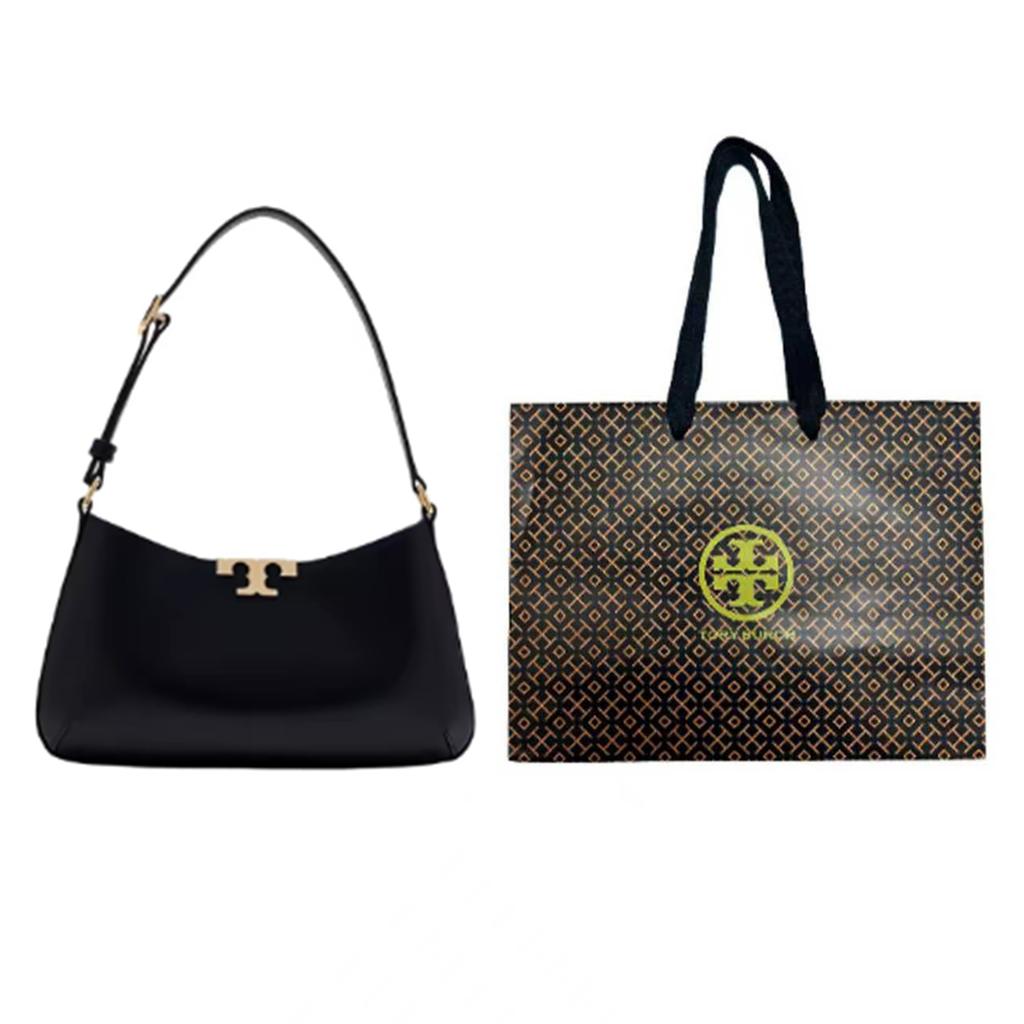Tory Burch Eleanor Logo Metal Hardware Leather Shoulder Bag Women bags Black 164762-001