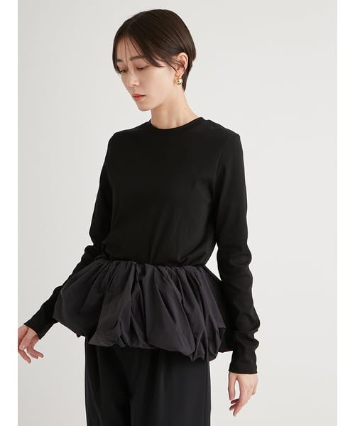 Emi Ruffle Blouse Long Sleeve Set Free Size Women's (13WCT251044), Black,