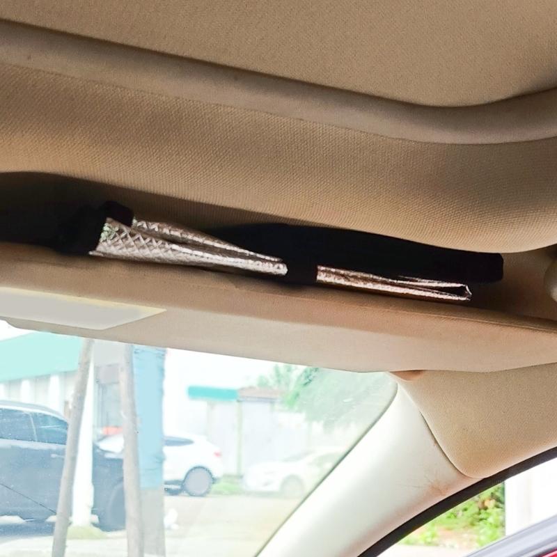 Steering Wheel Sun Shade Cover, Steering Wheel Sun Block AntiHeat Aluminum Foil Foldable Cover, 18.5''x16''